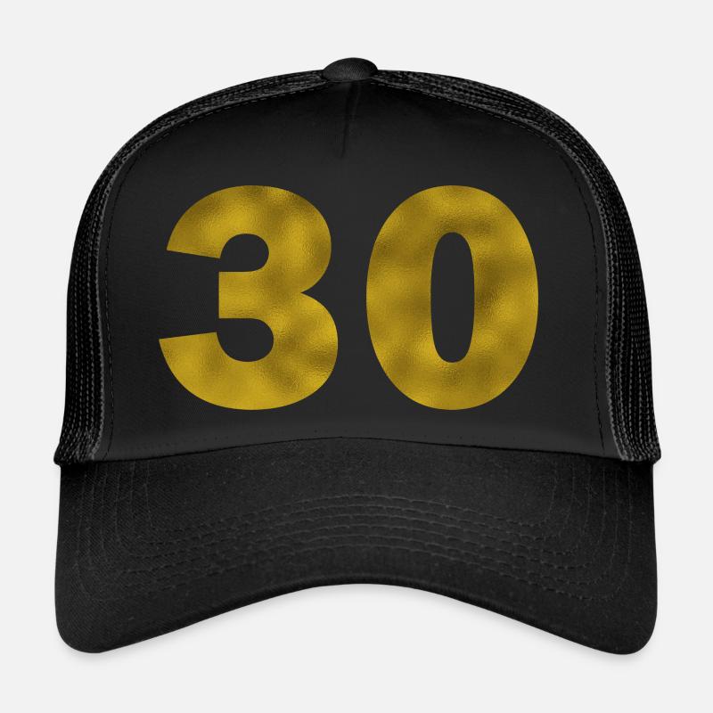 Geburtstag 30 Jahre - Trucker Cap - Schwarz/Schwarz