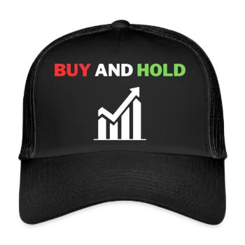 Buy and Hold - Börsen Design - Trucker Cap - Schwarz/Schwarz - Vorne