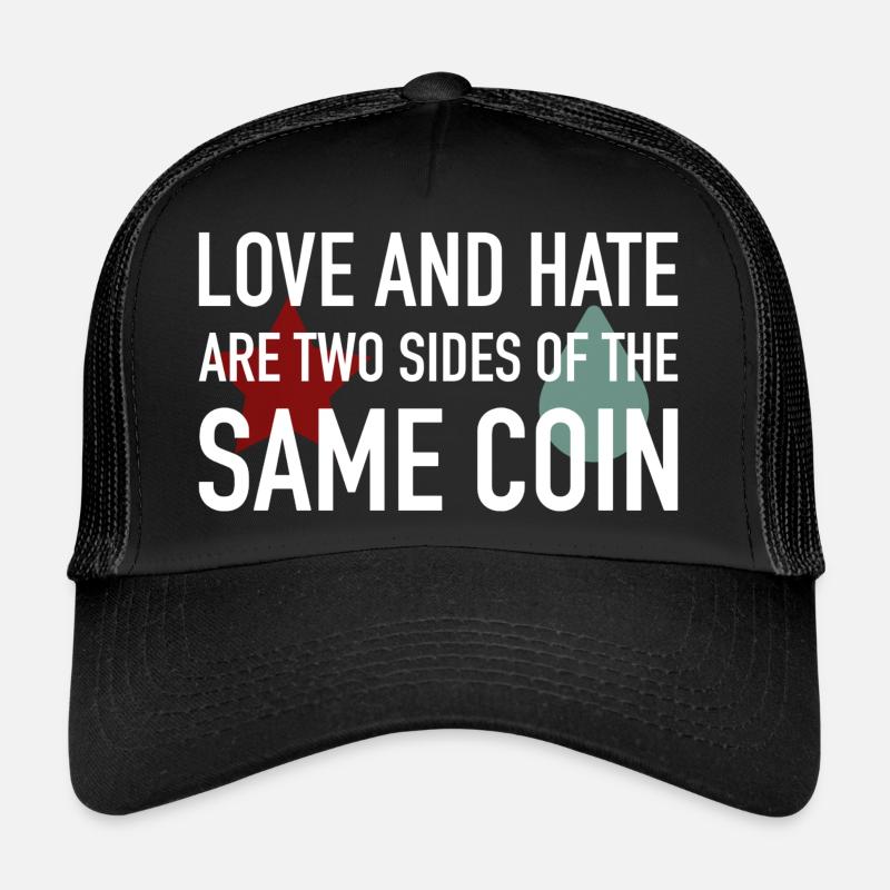 Love and Hate - Trucker Cap - Schwarz/Schwarz