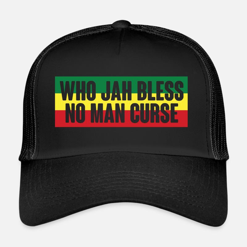 Who Jah Bless no man curse Reggae Trucker Cap