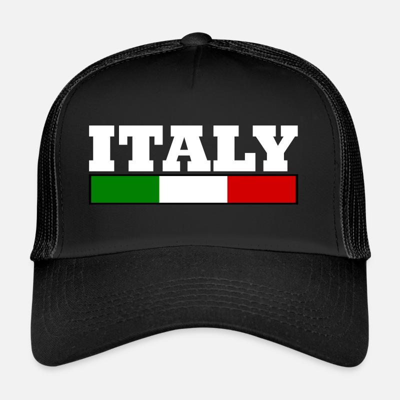 Italien flagge - Trucker Cap - Schwarz/Schwarz