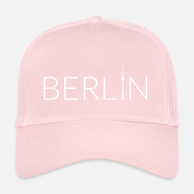 Berlin mit Fernsehturm Weiß Trucker Cap