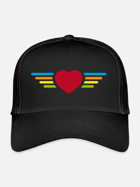 Cœur d’ailes - Casquette trucker  - noir/noir - Devant