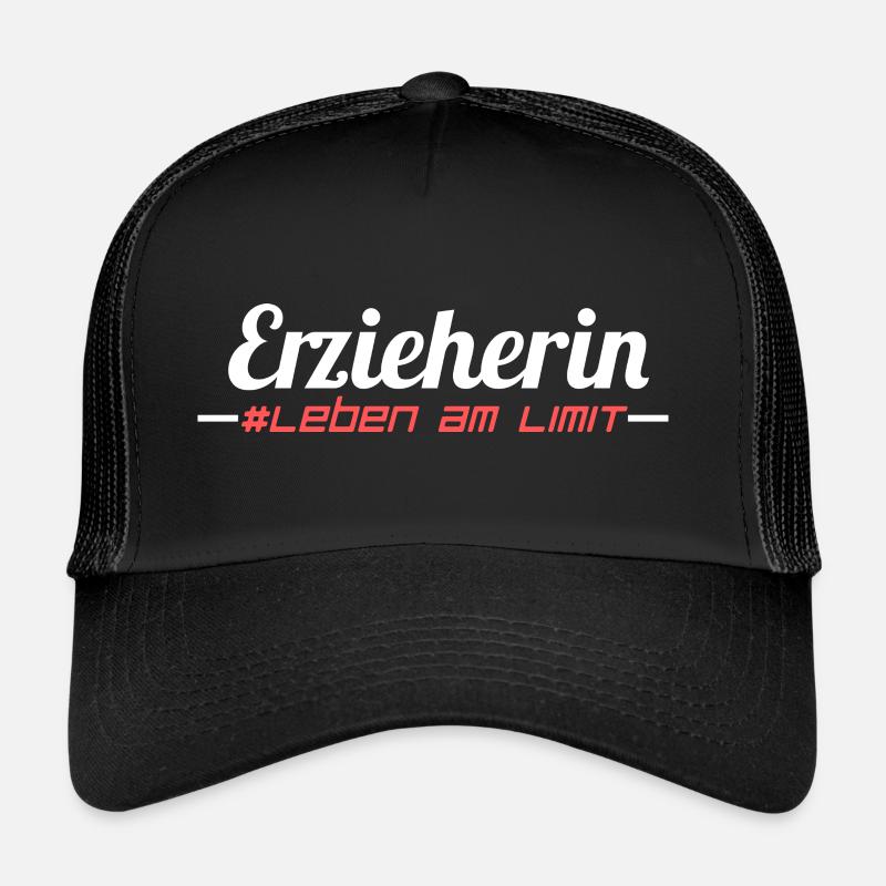 Erzieherin Beruf - Trucker Cap - Schwarz/Schwarz
