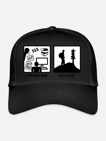Problem Solved - Mountain hiking - Trucker Cap - black/black - Front