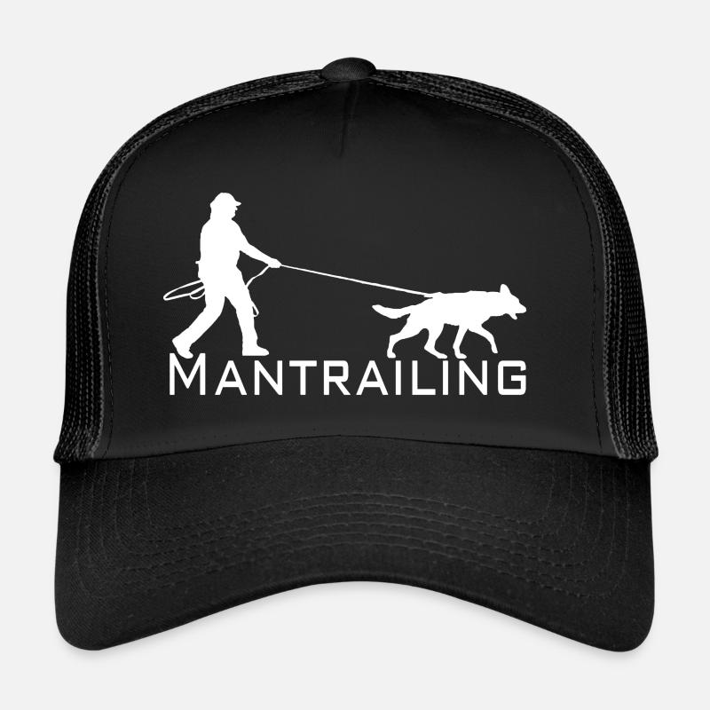 Mantrailing blanc - Casquette trucker  - noir/noir