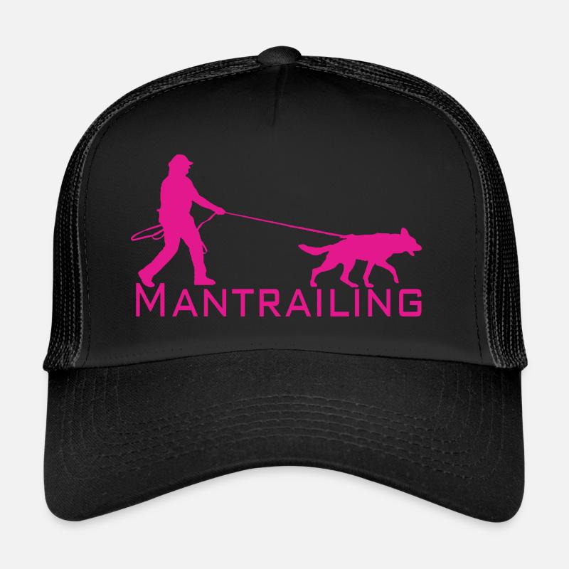 Mantrailing rose - Casquette trucker  - noir/noir