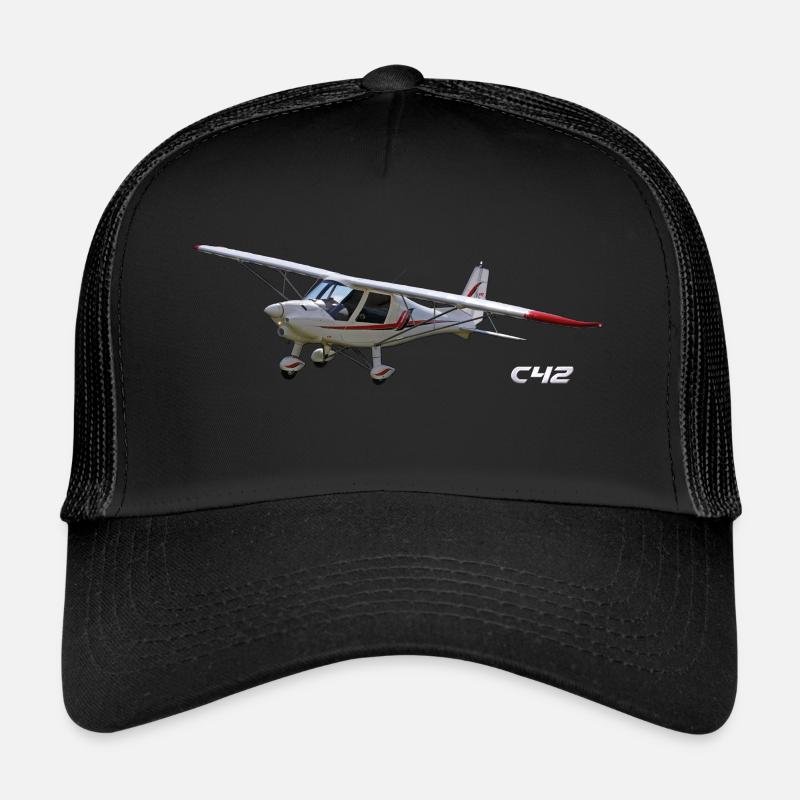 C42 ultralight aircraft plane aviator - Trucker Cap - black/black