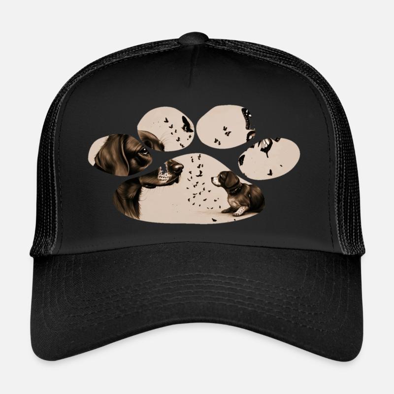 Le chien et le papillon - Casquette trucker  - noir/noir