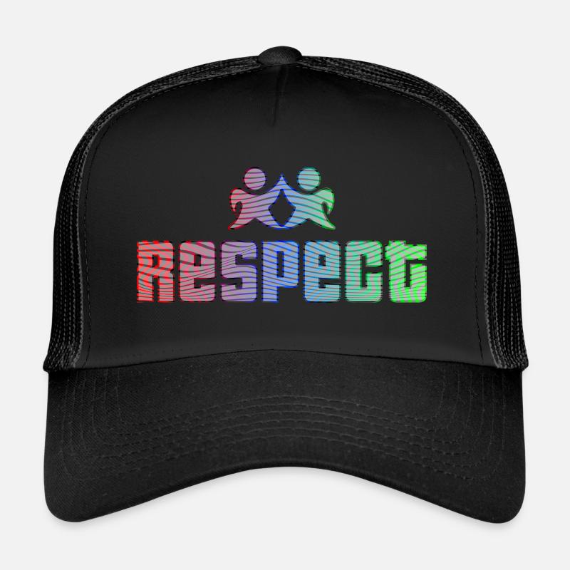 Respect Respekt Toleranz Geschenkidee - Trucker Cap - Schwarz/Schwarz