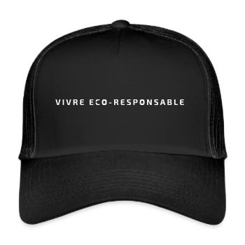 vivre eco responsable B - Casquette trucker  - noir/noir - Devant