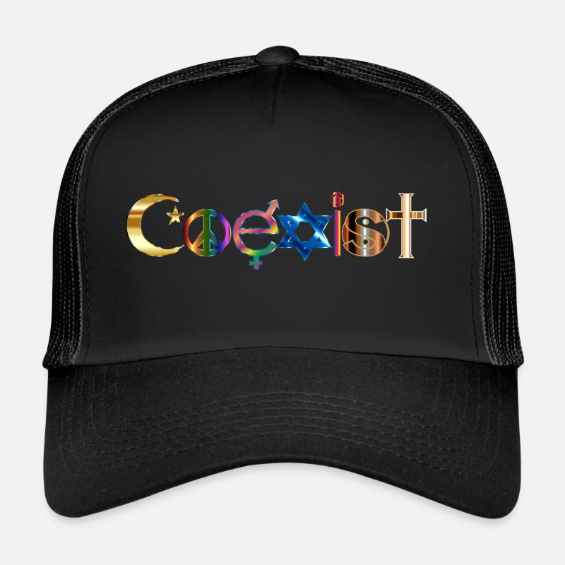 Nebeneinander bestehen Religionen - Trucker Cap - Schwarz/Schwarz