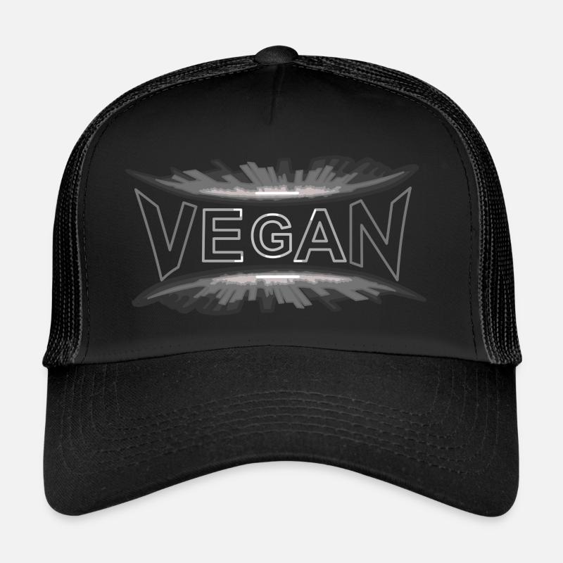 VEGAN-dynamic-style white - Trucker Cap - Schwarz/Schwarz
