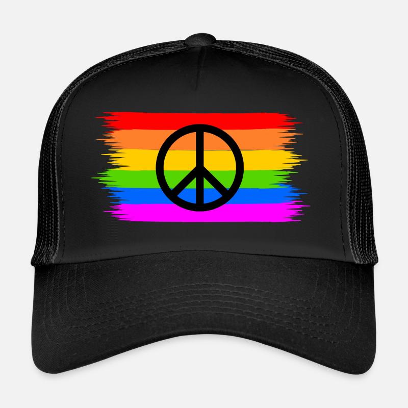 Peace Peacezeichen auf Regenbogenfahne regenbogen Trucker Cap