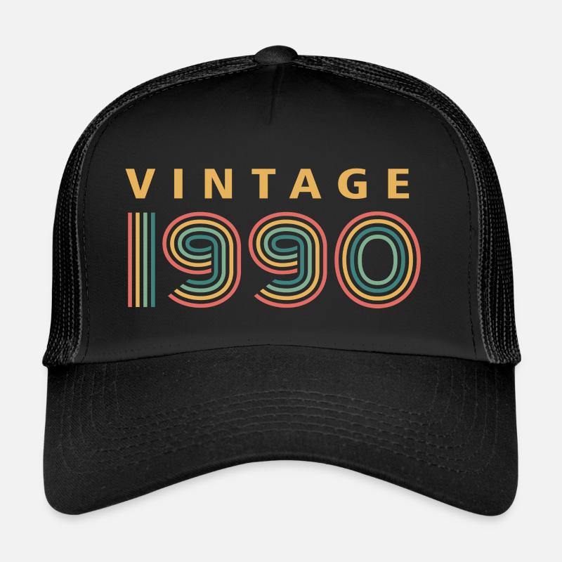 vintage 1990 - Trucker Cap - black/black