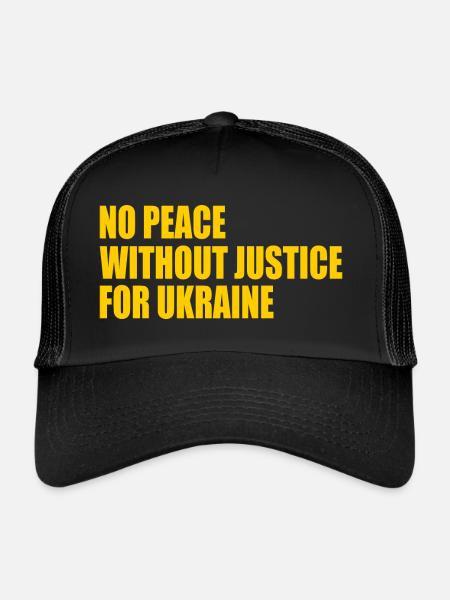 No peace without justice for ukraine - Casquette trucker  - noir/noir - Devant