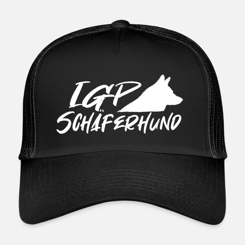 IGP Schäferhund White - Trucker Cap - Schwarz/Schwarz