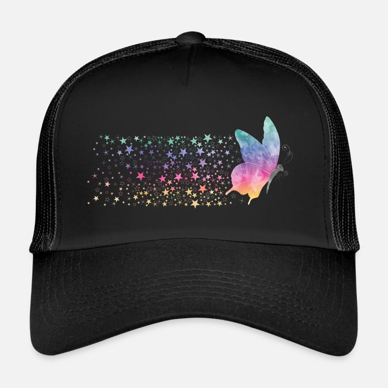 Butterfly - Rainbow Stardust - Trucker Cap - black/black
