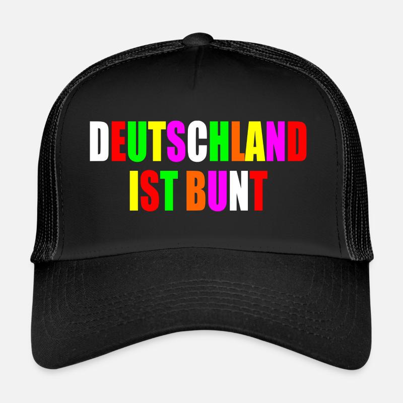 Deutschland ist bunt - Trucker Cap - Schwarz/Schwarz