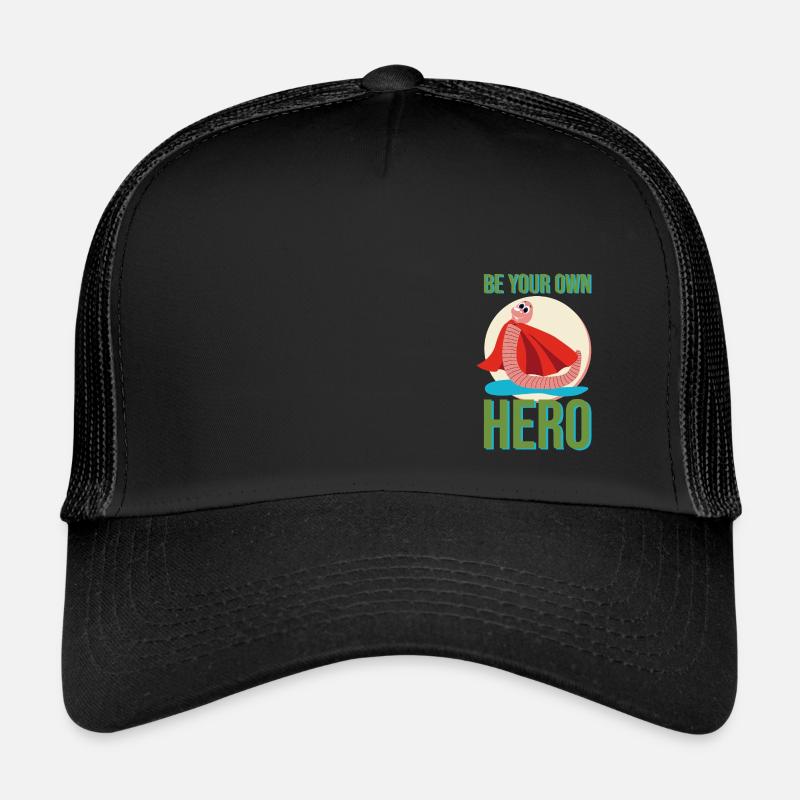 Regenwurm Superheld Held Hero Cape Pfütze Geschenk Trucker Cap