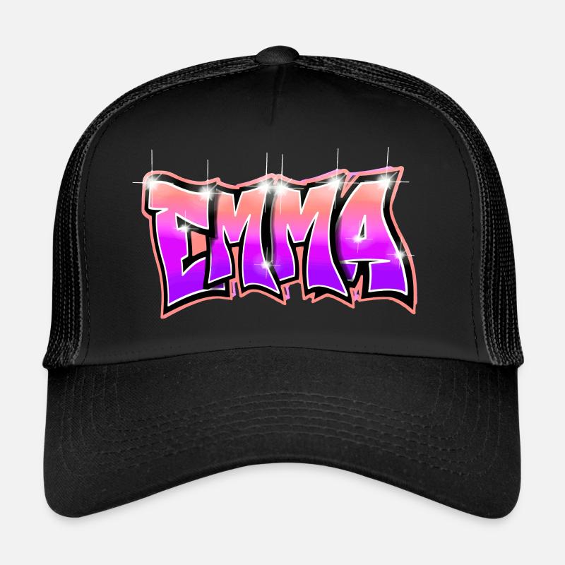 Graffiti Name EMMA Pink Trucker Cap