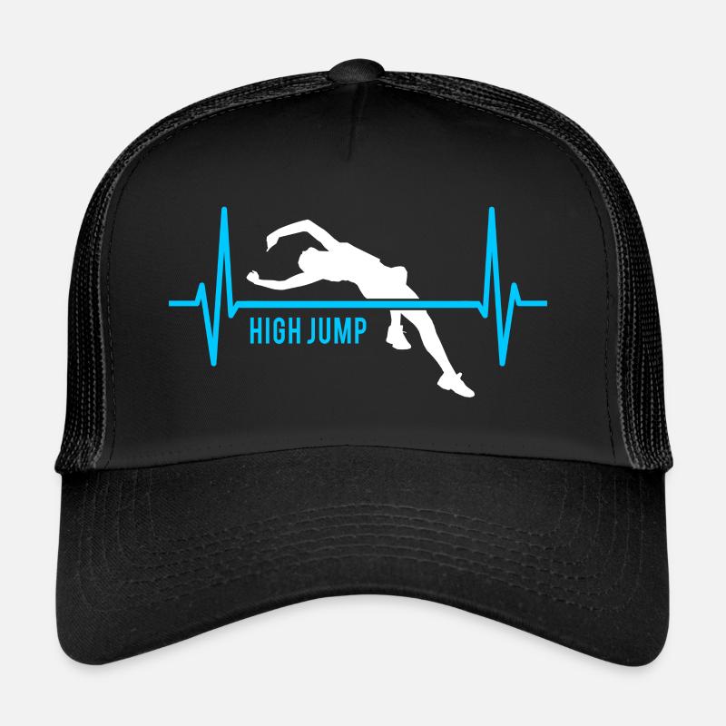 Hochsprung Herzschlag Stabhochsprung - Trucker Cap - Schwarz/Schwarz