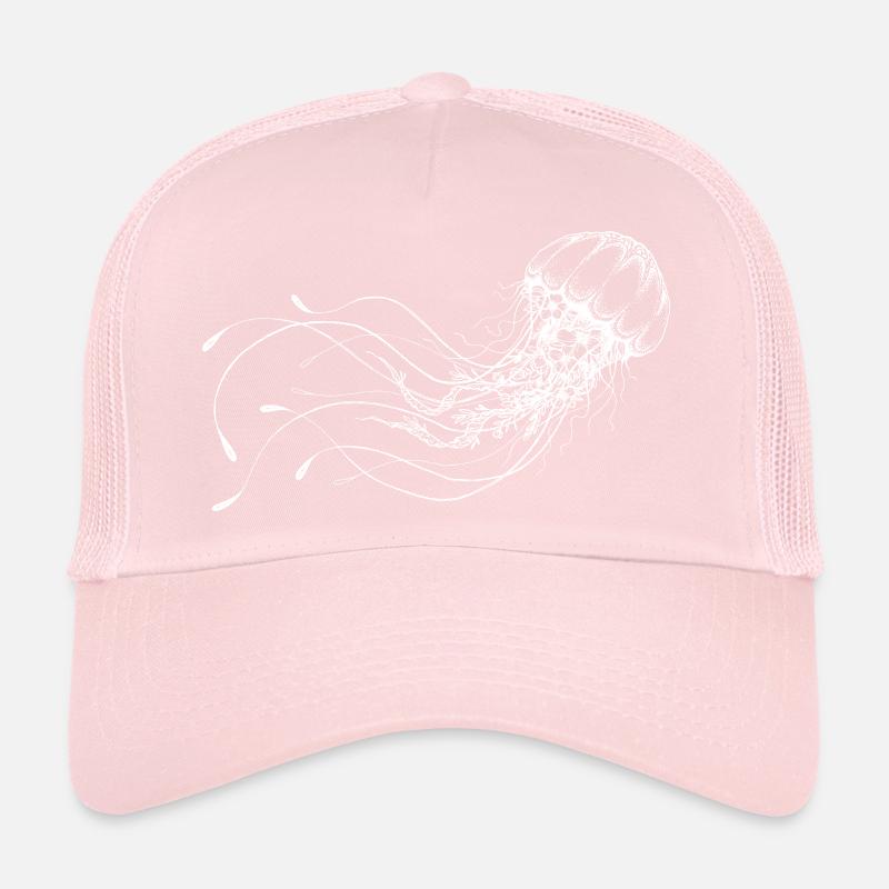 Jellyfish White Cnidarian Trucker Cap