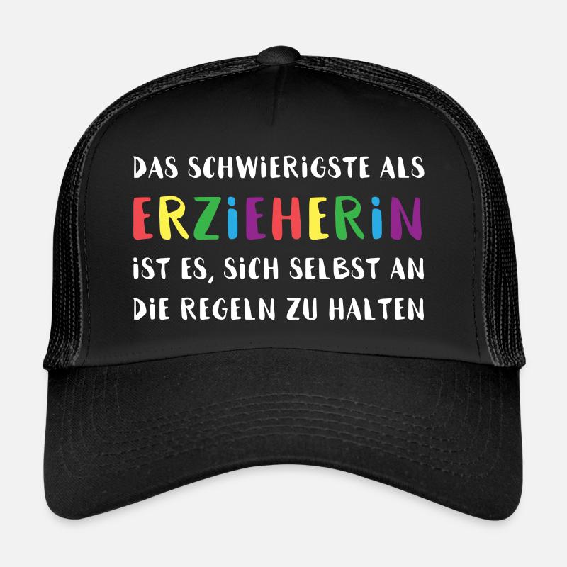 Erzieherin - Trucker Cap - Schwarz/Schwarz