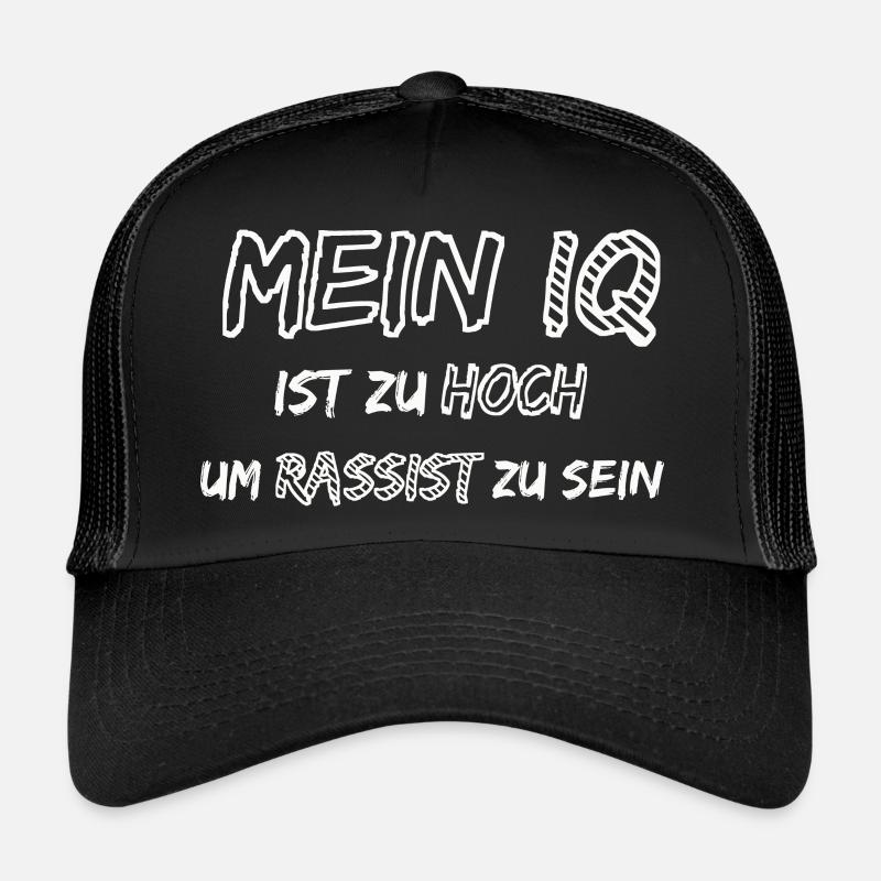 Nazis sind dumm, Gegen Rechts, Lustiger Spruch - Trucker Cap - Schwarz/Schwarz