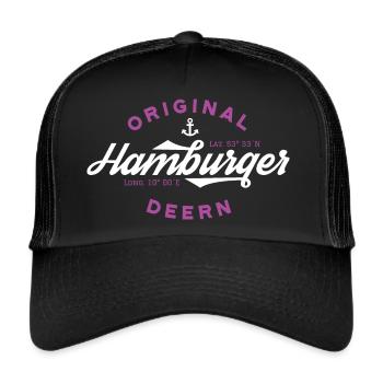 Original Hamburger Deern T-Shirt - Trucker Cap - Schwarz/Schwarz - Vorne