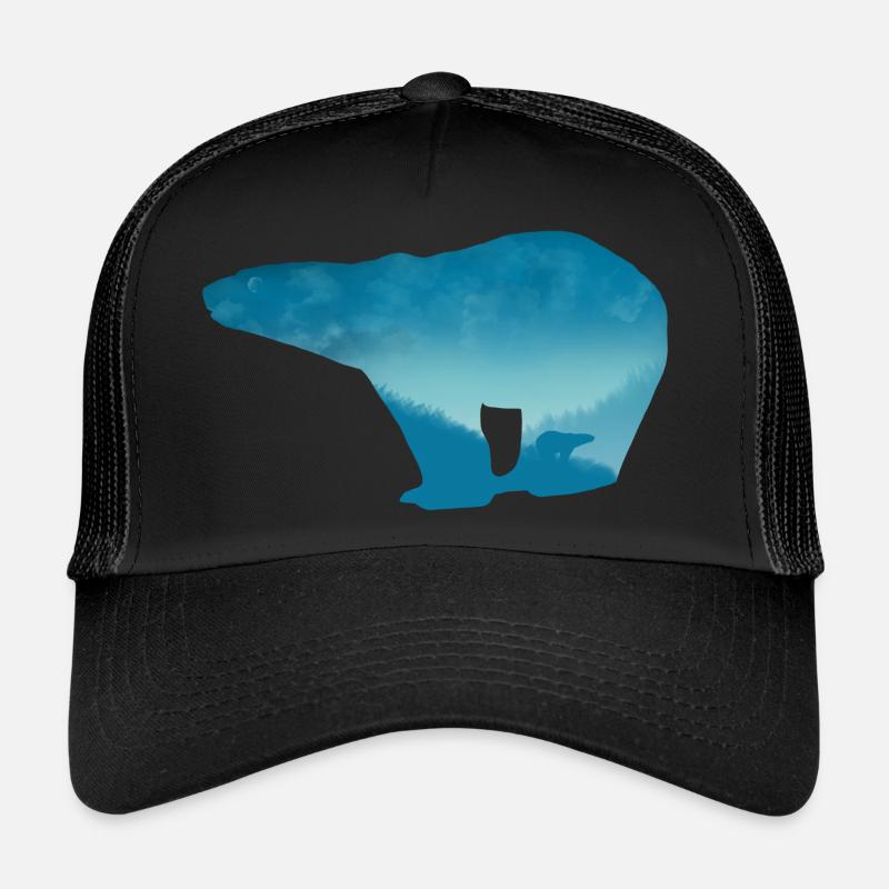 Polar Bear Landscape Trucker Cap