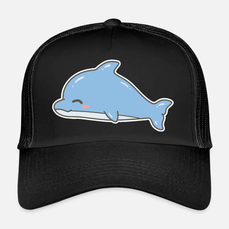 Delfin Delphin - Trucker Cap - Schwarz/Schwarz
