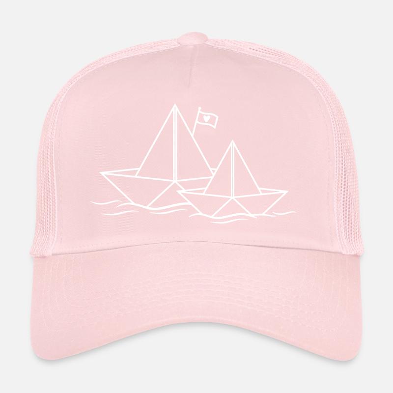 Papierschiffe Paare Liebe Papierboot Papierschiff Trucker Cap