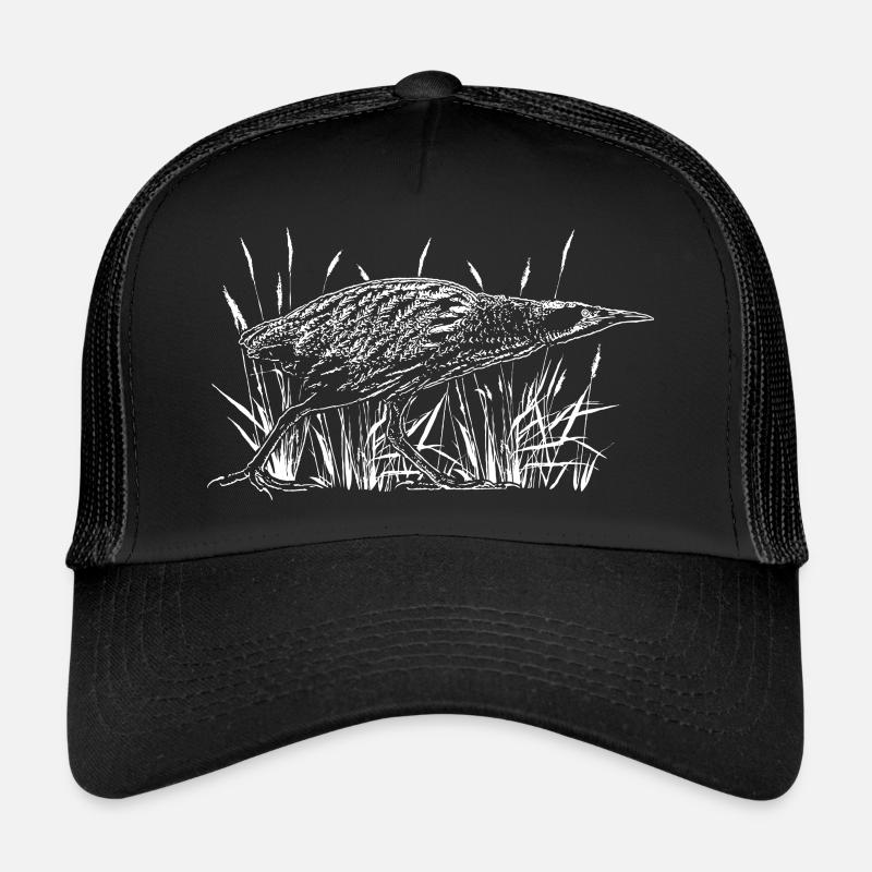 Butor sur l’eau dans les roseaux Casquette trucker 
