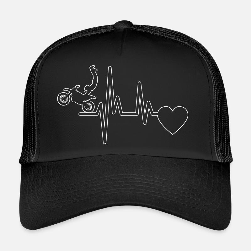 Motorrad Motorcross Geschenk Mofa Motorradfahrer - Trucker Cap - Schwarz/Schwarz