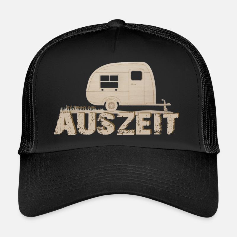 Auszeit Wohnwagen - Trucker Cap - Schwarz/Schwarz