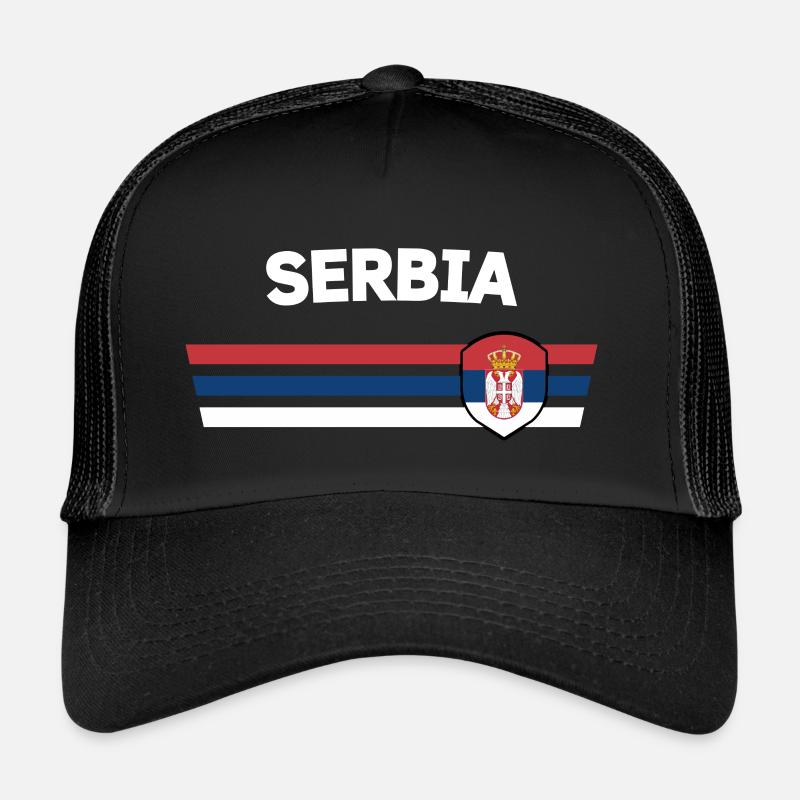 T-shirt de la de Serbie - Casquette trucker - noir/noir