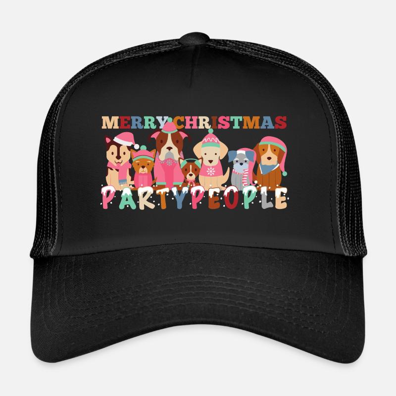 Frohe Weihnachten Partypeople Hunde Geschenk Trucker Cap