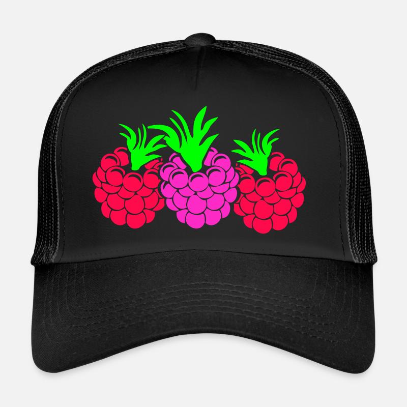 Himbeeren - Trucker Cap - Schwarz/Schwarz