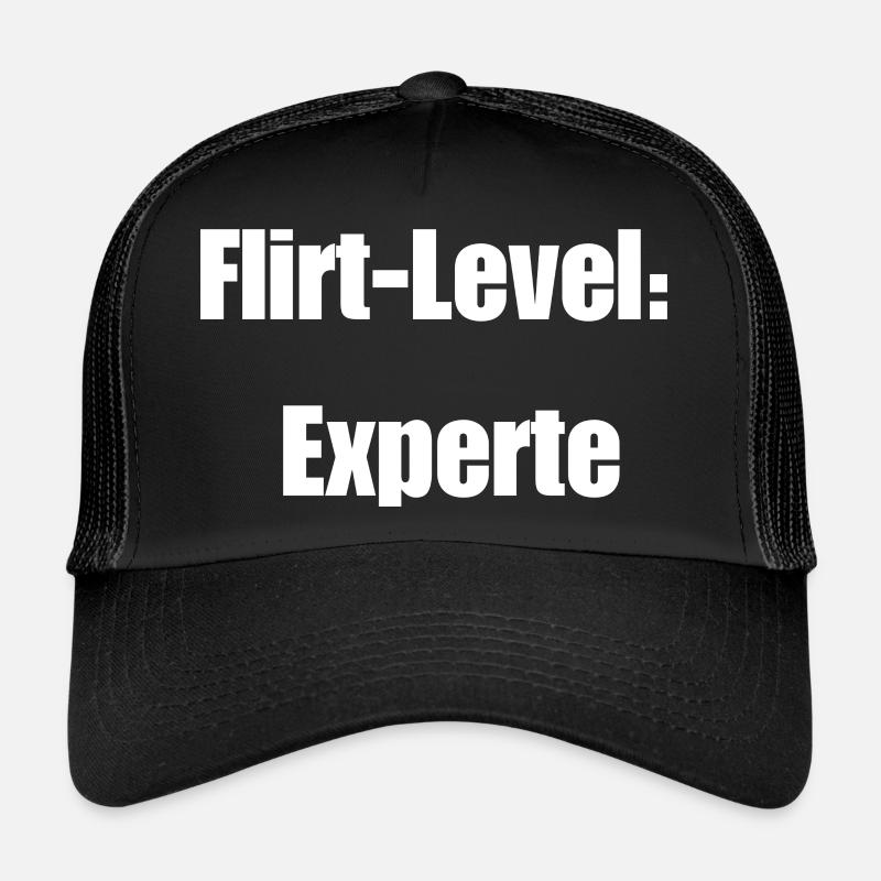 Flirt-Level: Experte - Trucker Cap - Schwarz/Schwarz