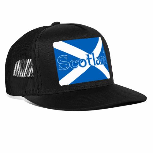Scotland Flag with text on top - Trucker Cap
