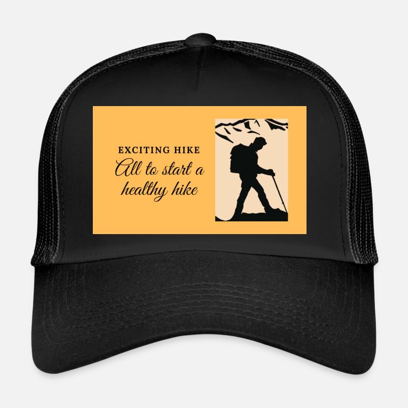 Randonnée et ses bienfaits - Casquette trucker  - noir/noir