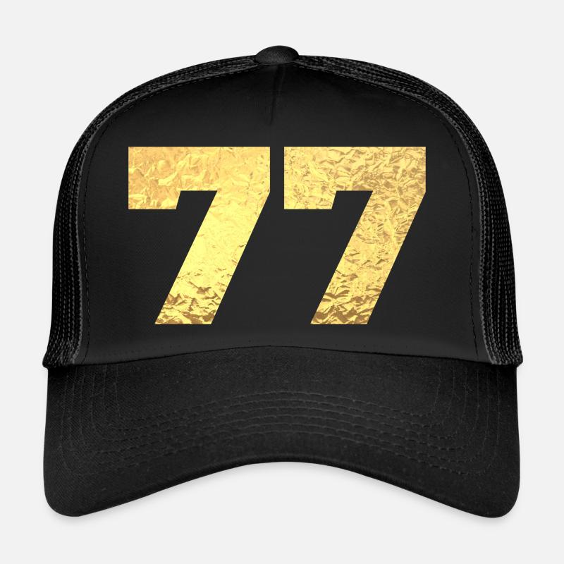 Numéro 77 paillettes doré - 77e anniversaire Casquette trucker 