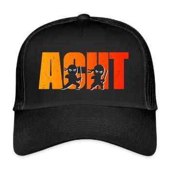 Ninja 8 Jahre alt 8. Geburtstag Junge Ninjas - Trucker Cap - Schwarz/Schwarz - Vorne