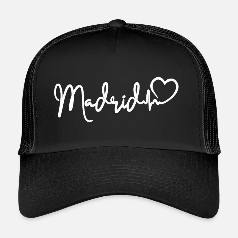 Madrid Herzschlag Spanien Madrid - Trucker Cap - Schwarz/Schwarz