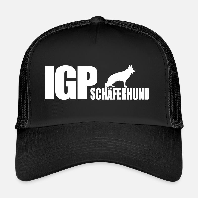IGP SCHÄFERHUND Wilsigns Hundesport Hunde Geschenk - Trucker Cap - Schwarz/Schwarz