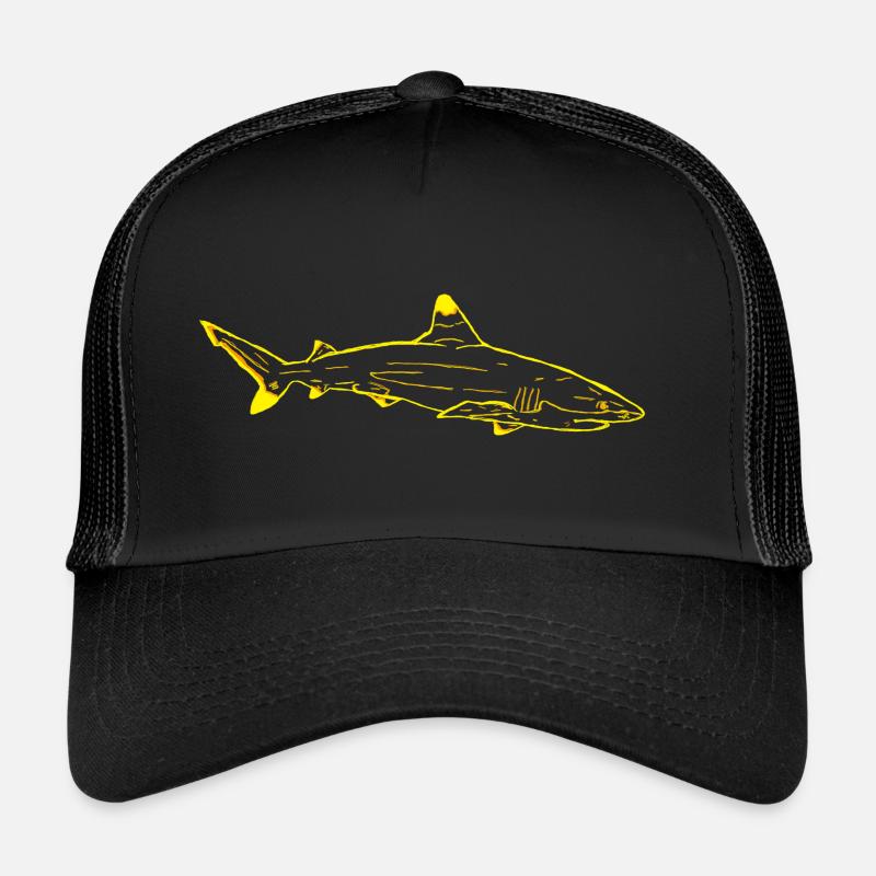 Shark in yellow Trucker Cap