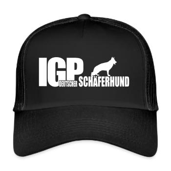 IGP DEUTSCHER SCHÄFERHUND Wilsigns IPO Hundesport - Trucker Cap - Schwarz/Schwarz - Vorne