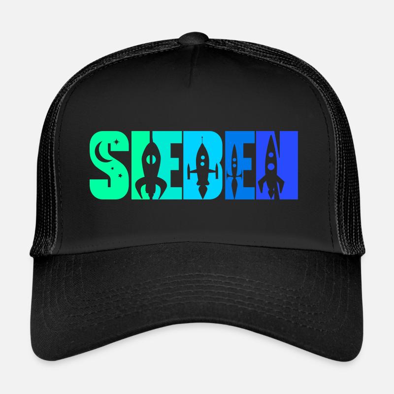 7ème anniversaire garçon 7 ans fusée vaisseau spatial Casquette trucker 
