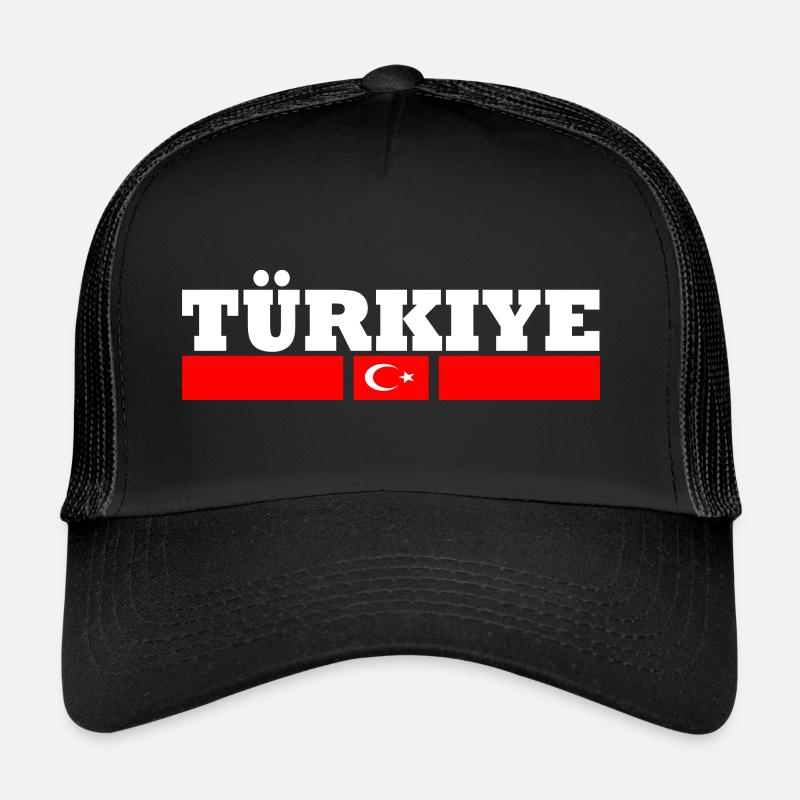 Drapeau turc - Casquette trucker  - noir/noir